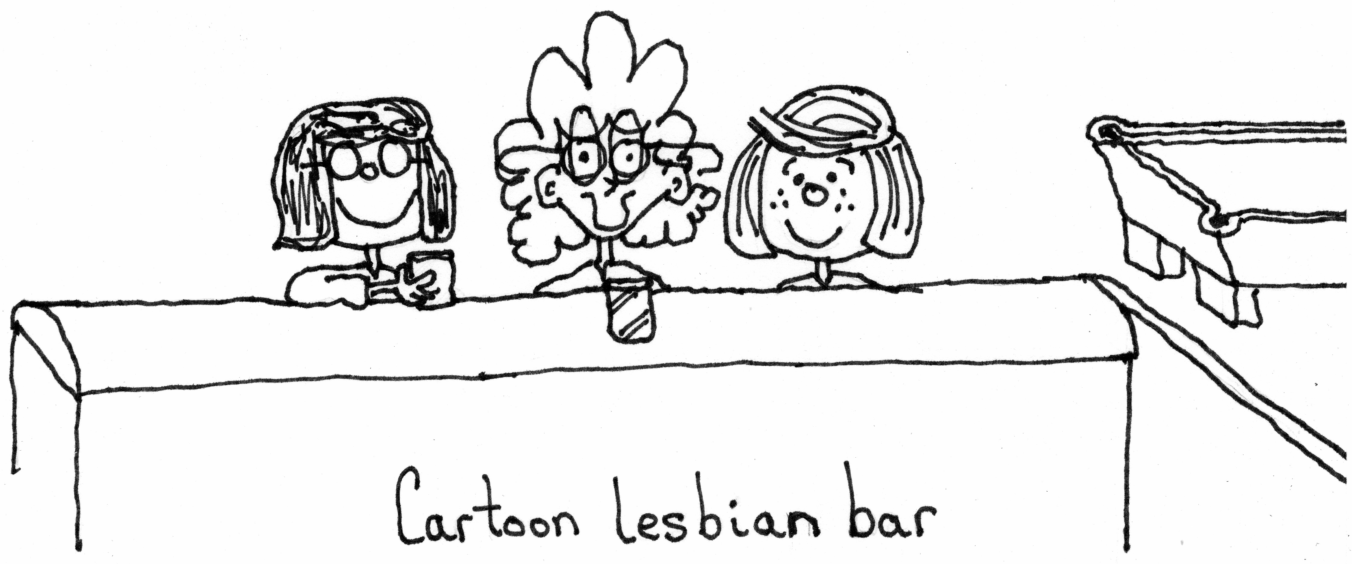 Cartoon Lesbian Bar