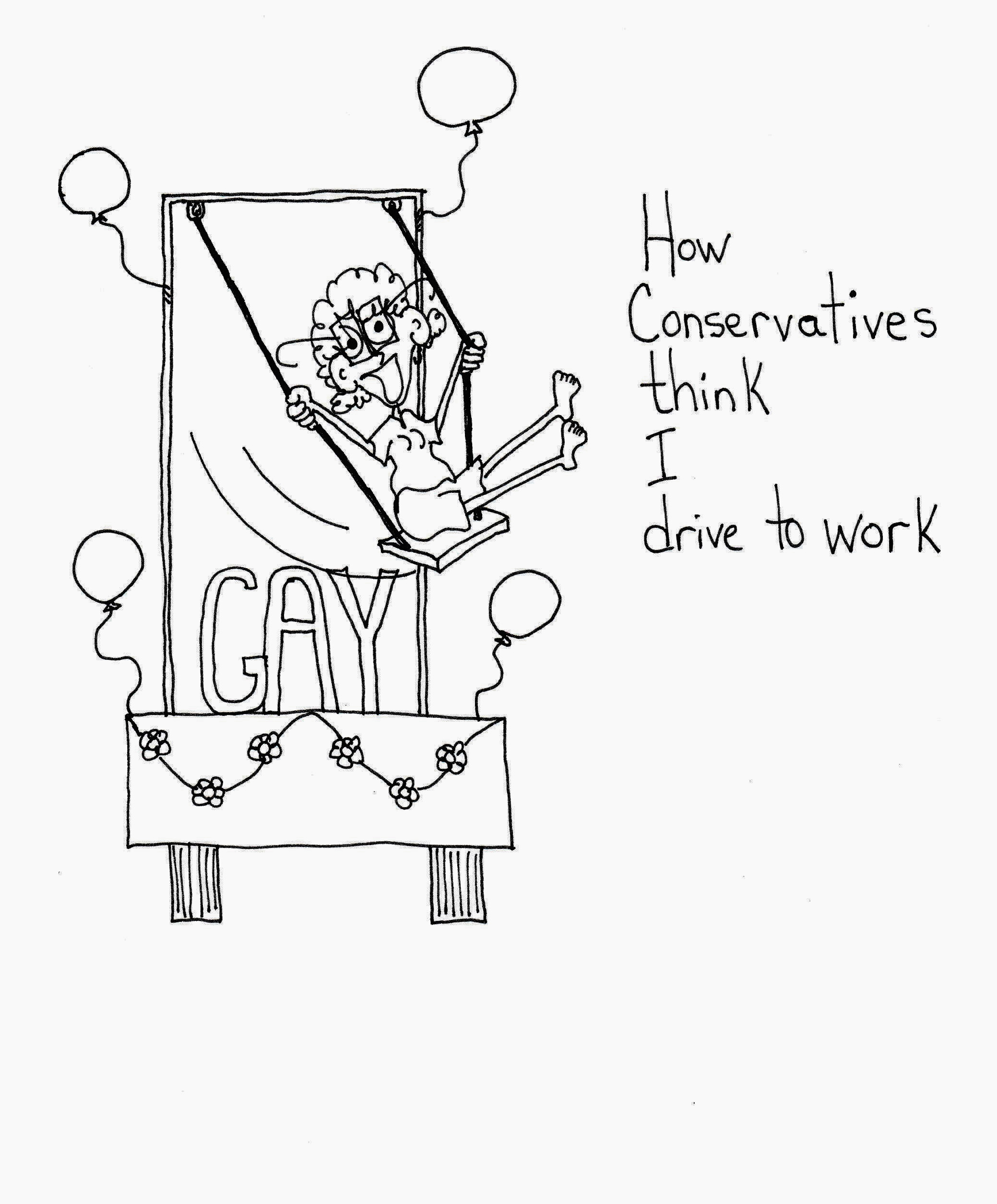 How Conservatives Think I Drive To Work Marker